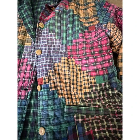 Patch Magic Quilted Plaid Insulated Reversible Button Up Jacket Women's MED - Picture 13 of 14